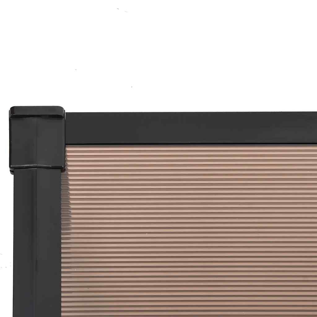 Marquesina para puerta gris y transparente de policarbonato 80x75 cm