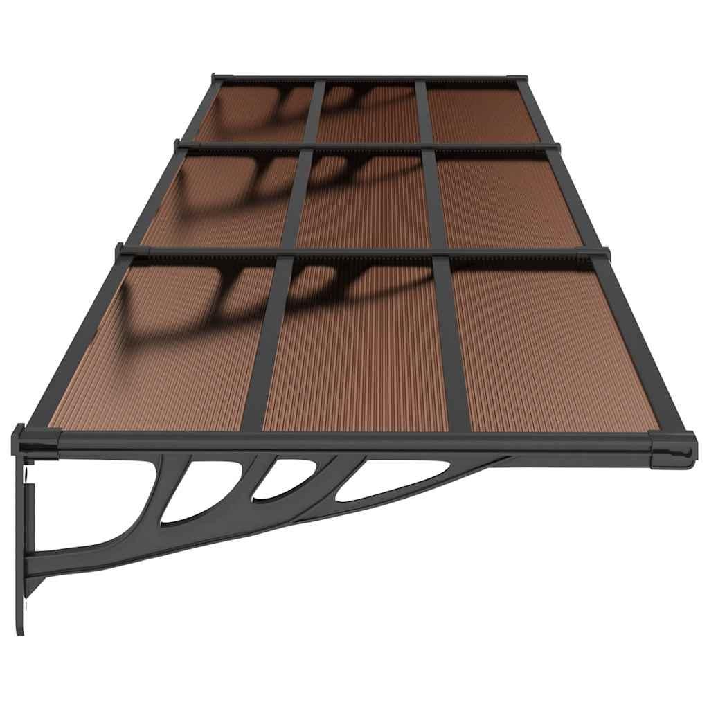 Marquesina para puerta gris y transparente de policarbonato 80x75 cm
