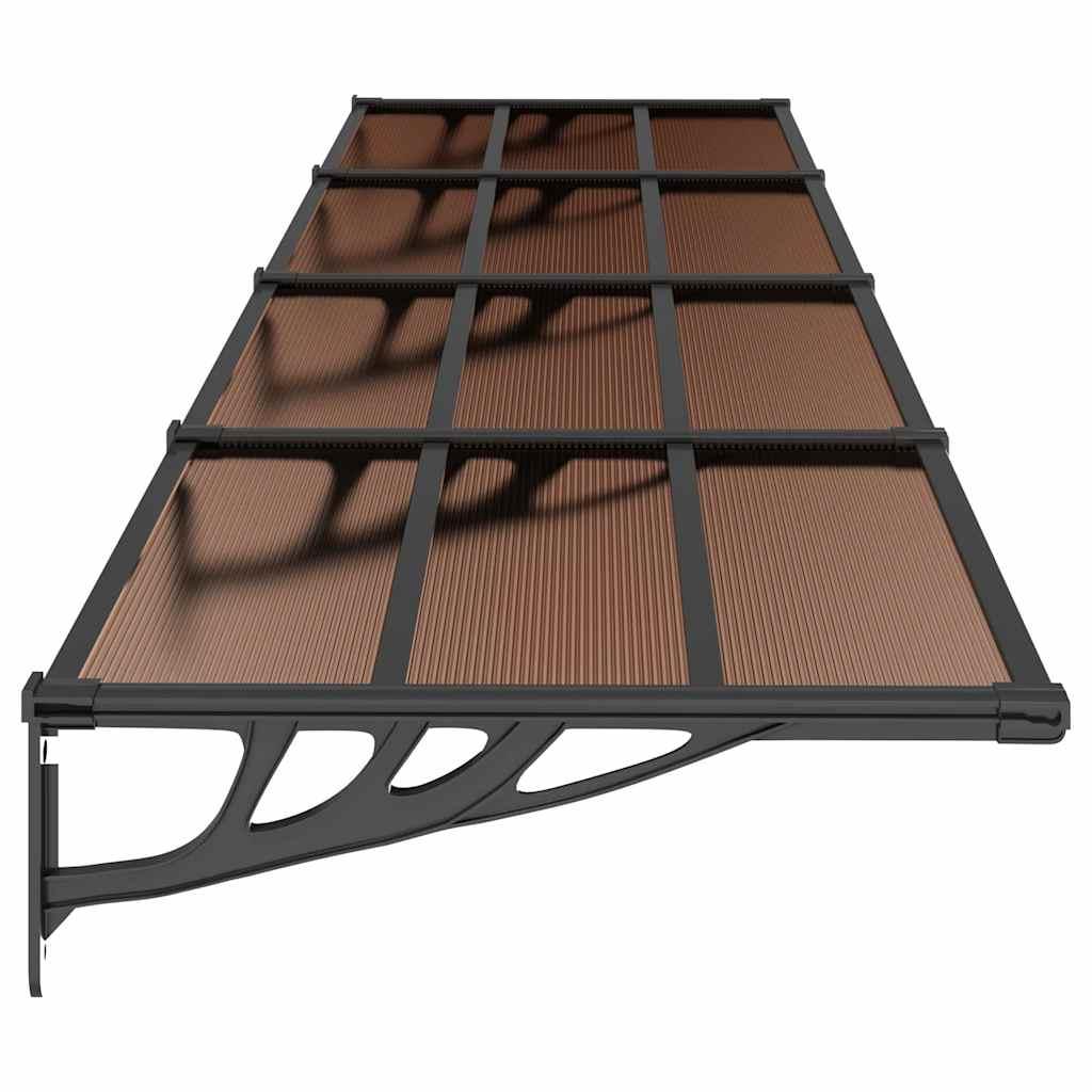 Marquesina para puerta gris y transparente de policarbonato 80x75 cm