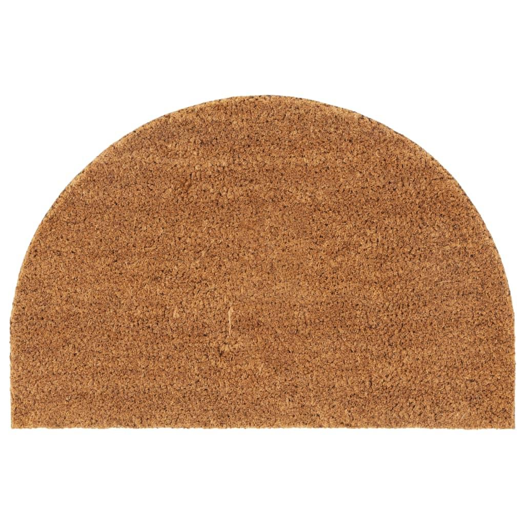 Felpudo semicircular de fibra de coco gris oscuro 50x80 cm