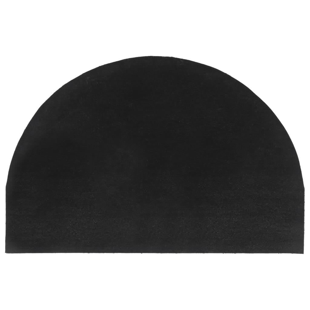Felpudo semicircular de fibra de coco gris oscuro 50x80 cm