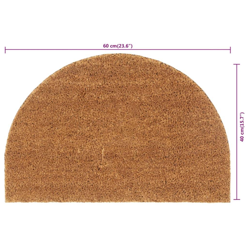 Felpudo semicircular de fibra de coco gris oscuro 50x80 cm
