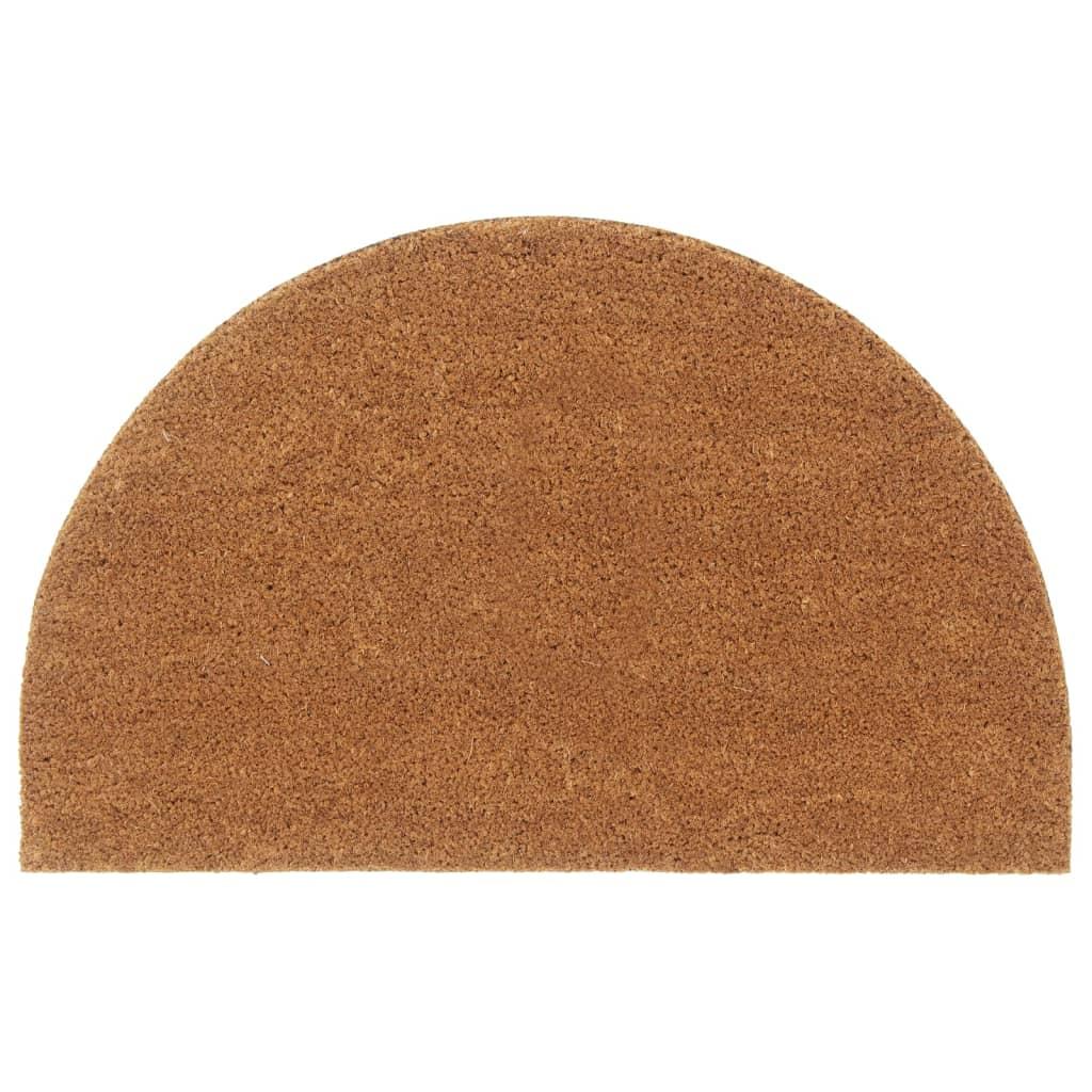 Felpudo semicircular de fibra de coco gris oscuro 50x80 cm