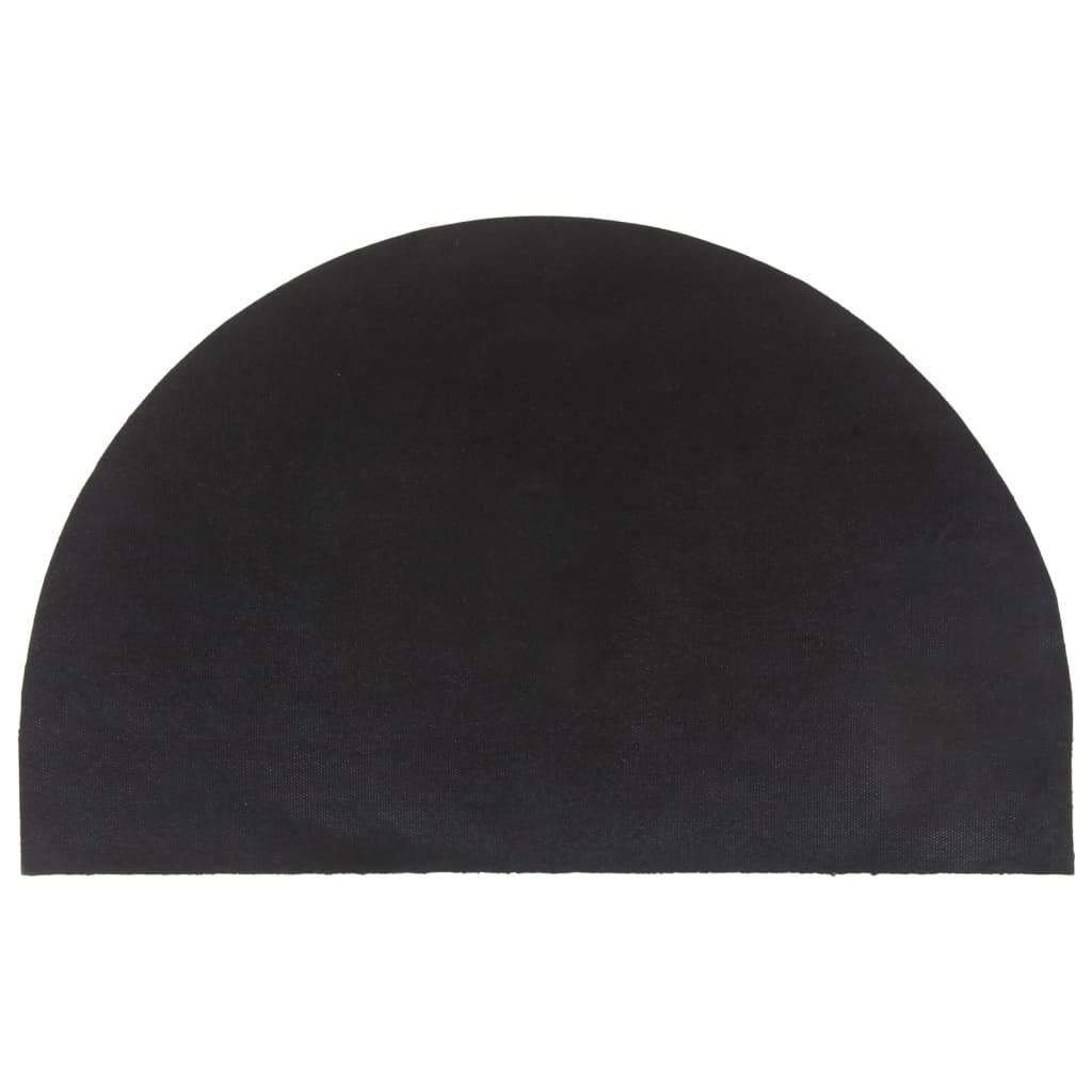 Felpudo semicircular de fibra de coco gris oscuro 50x80 cm