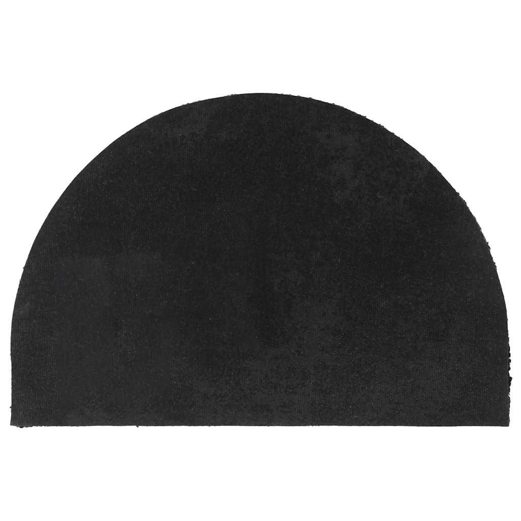 Felpudo semicircular de fibra de coco gris oscuro 50x80 cm