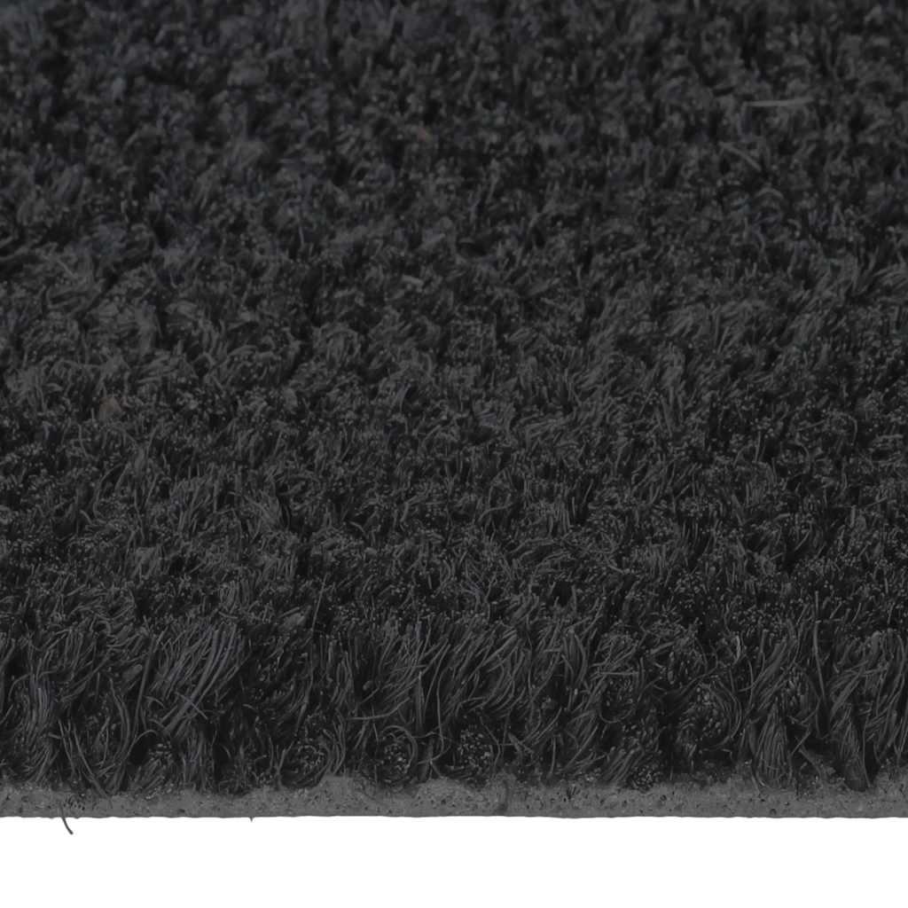 Felpudo semicircular de fibra de coco gris oscuro 50x80 cm