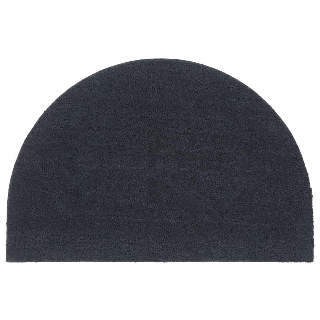 Felpudo semicircular de fibra de coco gris oscuro 50x80 cm