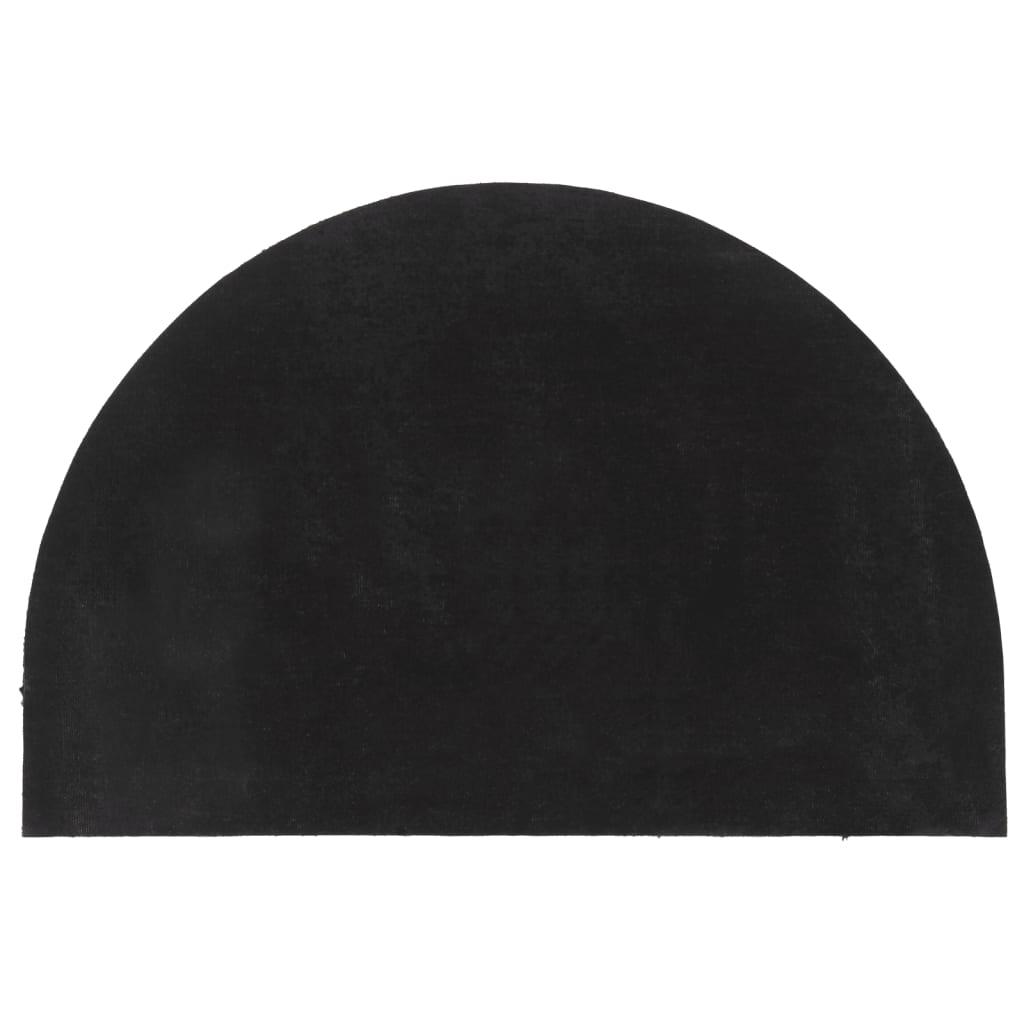 Felpudo semicircular de fibra de coco gris oscuro 50x80 cm