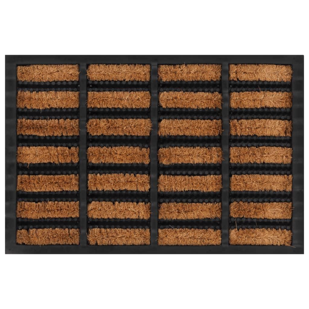 Felpudo rectangular de goma y fibra de coco 40x60 cm