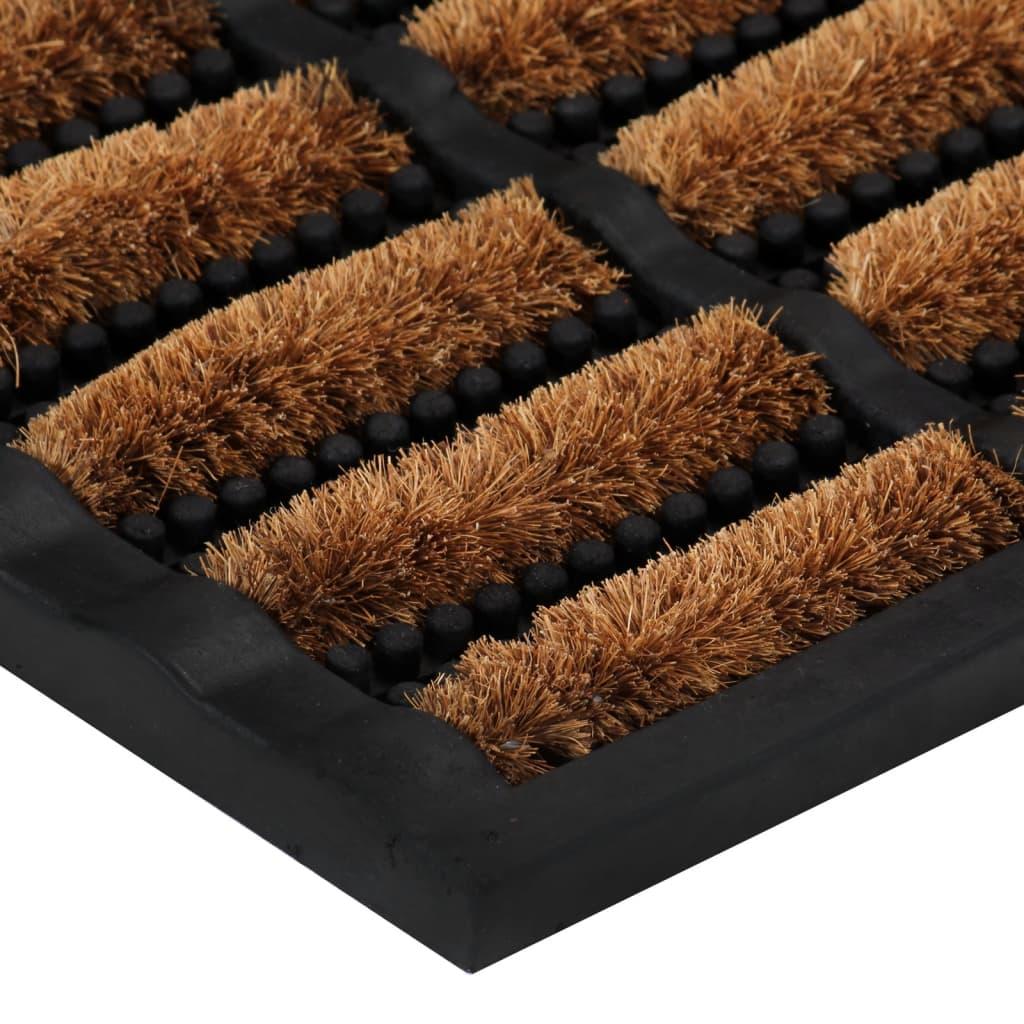 Felpudo rectangular de goma y fibra de coco 40x60 cm