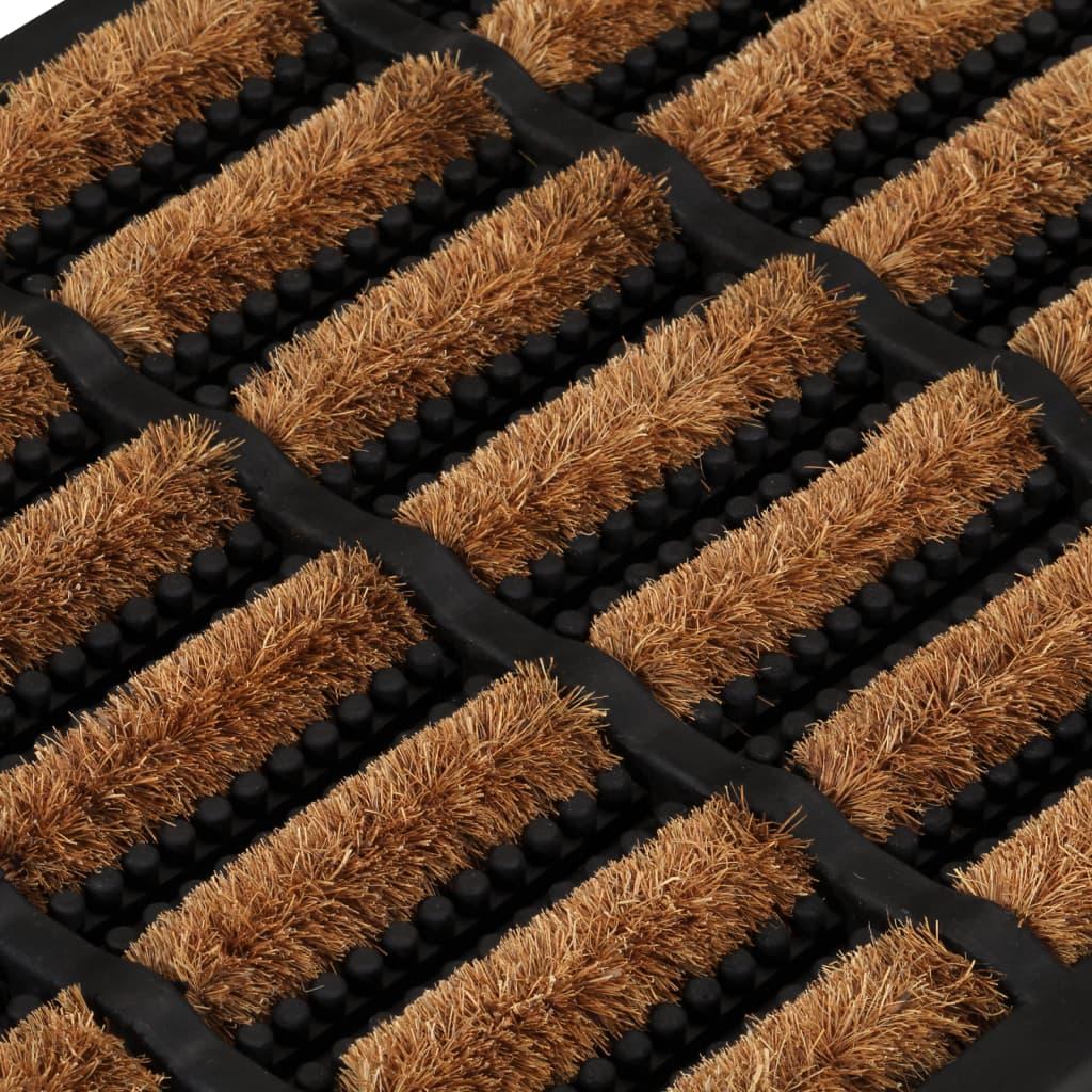 Felpudo rectangular de goma y fibra de coco 40x60 cm