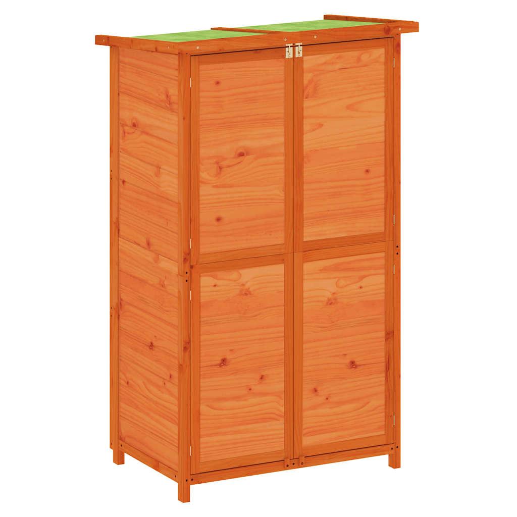 Cobertizo herramientas jardín madera pino marrón 120x53,5x170cm