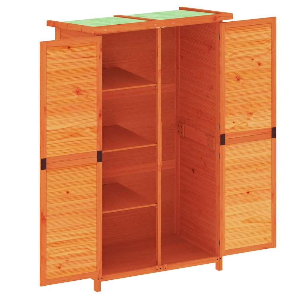 Cobertizo herramientas jardín madera pino marrón 120x53,5x170cm
