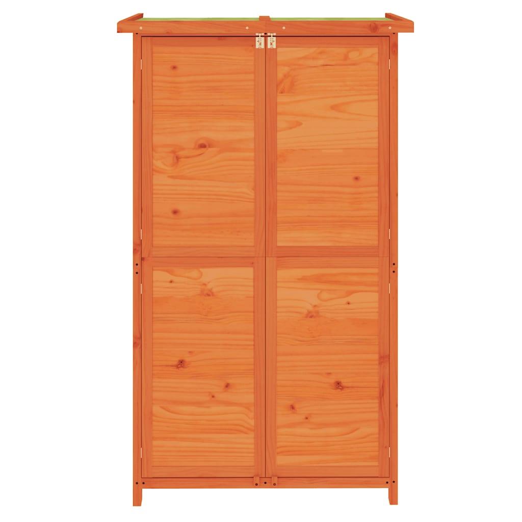 Cobertizo herramientas jardín madera pino marrón 120x53,5x170cm