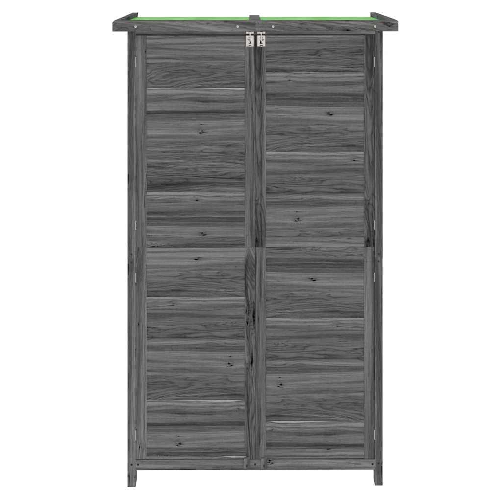 Cobertizo para herramientas jardín madera pino gris 83x57x140cm