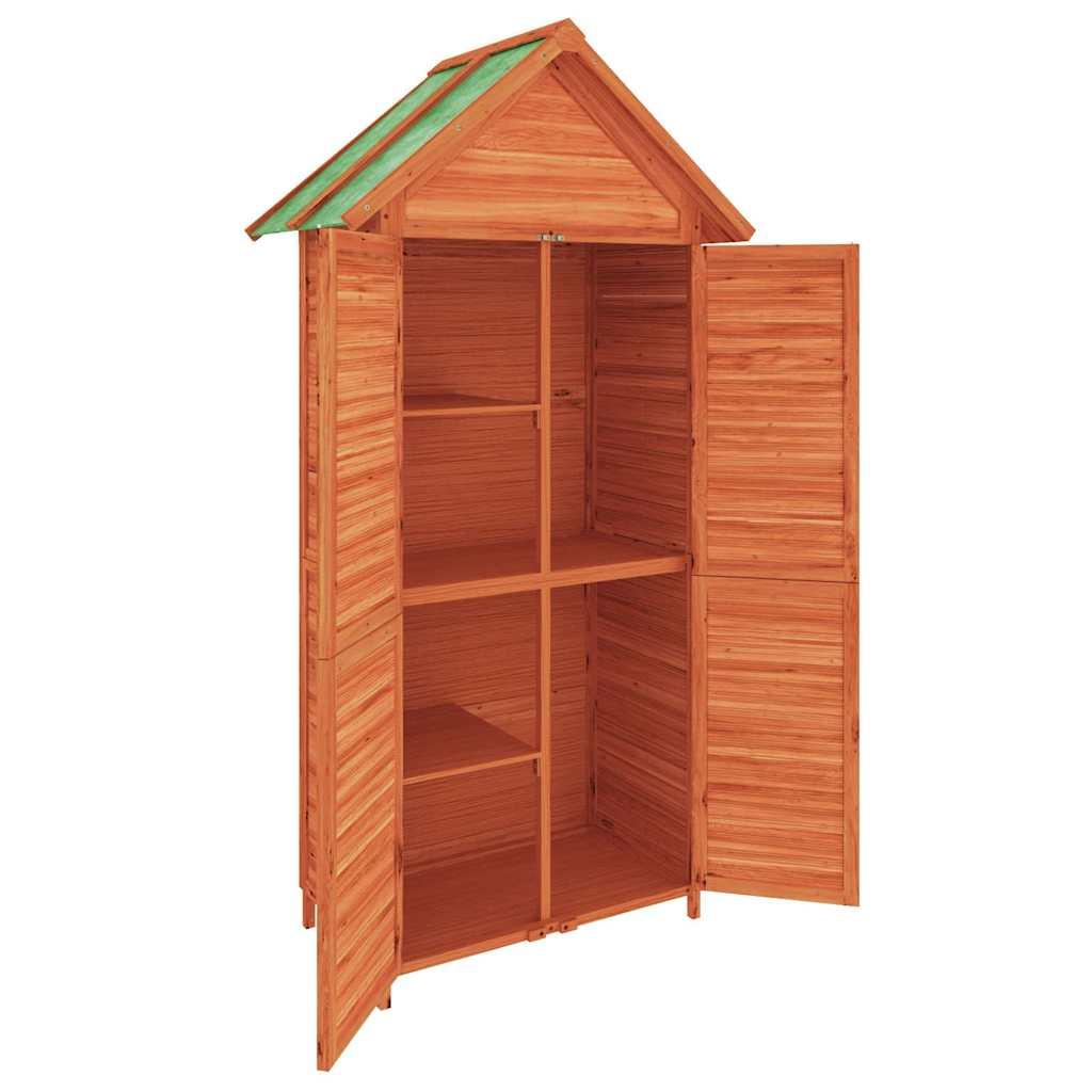 Cobertizo herramientas jardín madera pino marrón 89x52,5x175 cm