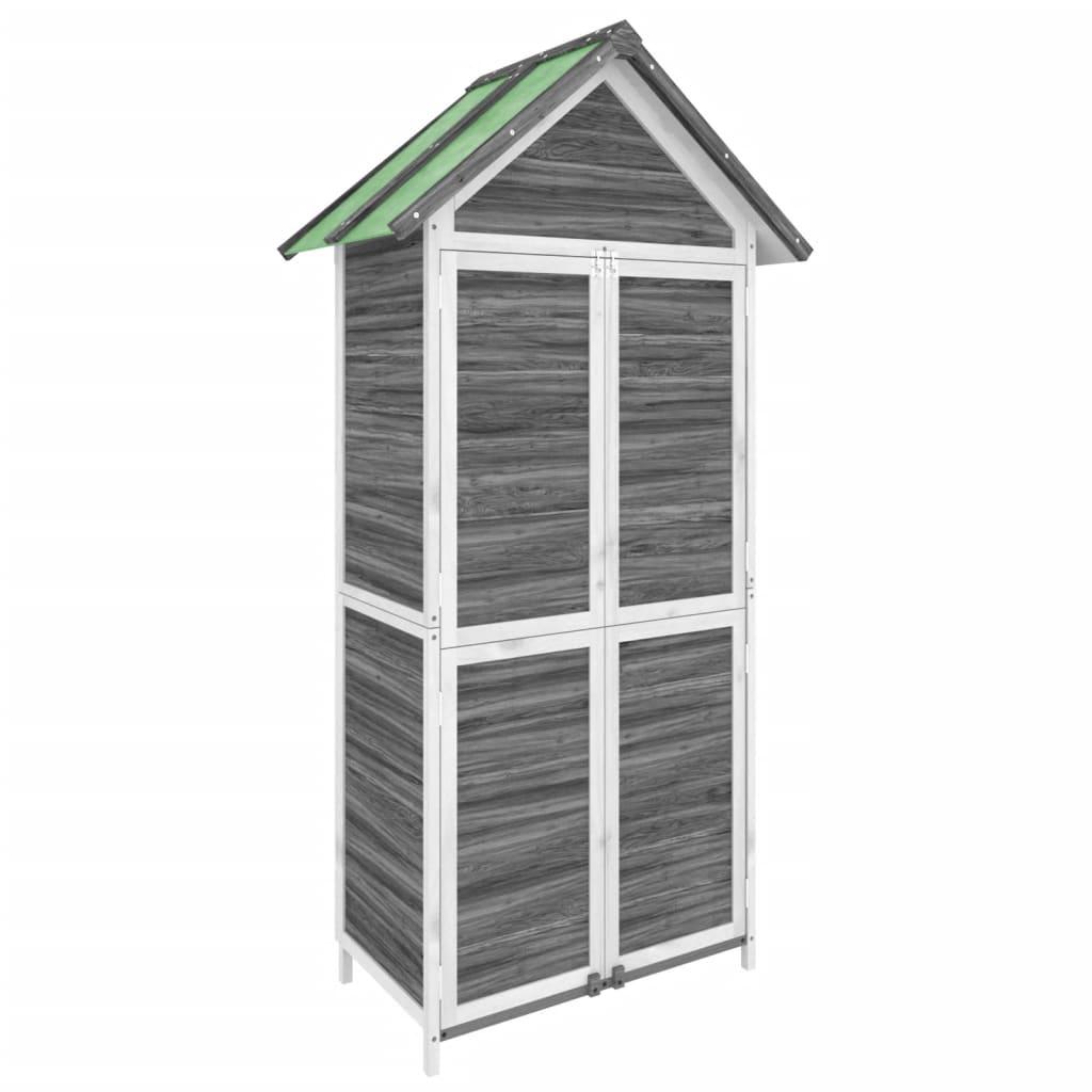 Cobertizo herramientas jardín madera pino marrón 120x53,5x170cm