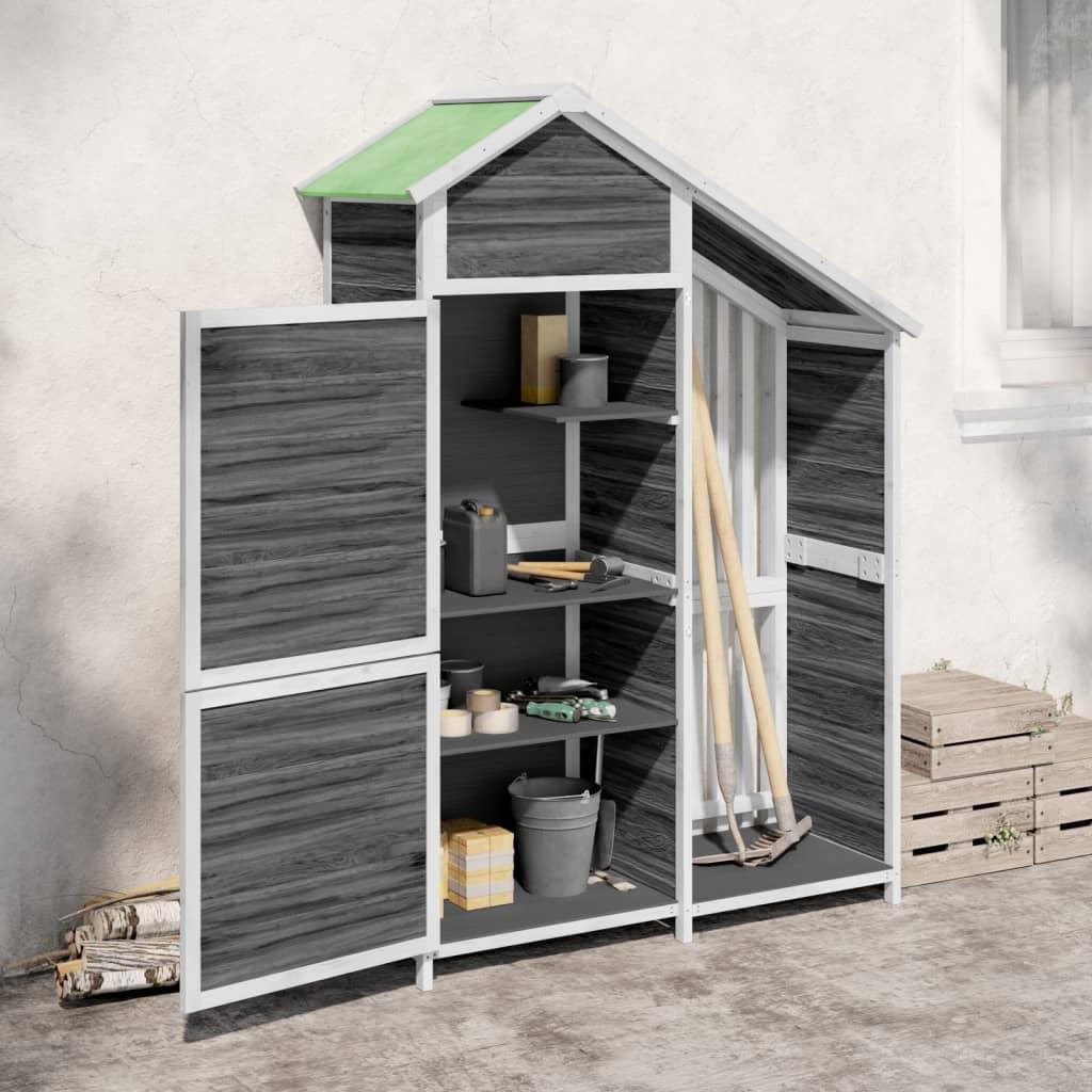 Cobertizo herramientas jardín madera pino marrón 89x52,5x175 cm