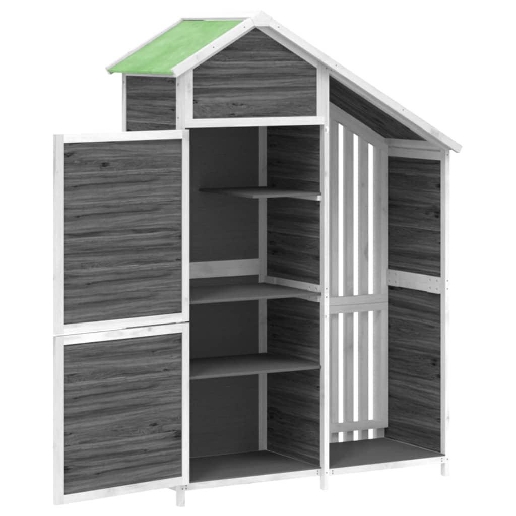 Cobertizo herramientas jardín madera pino marrón 89x52,5x175 cm