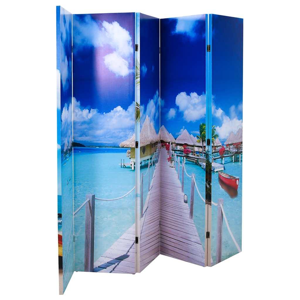 Biombo divisor plegable Playa 217x170 cm