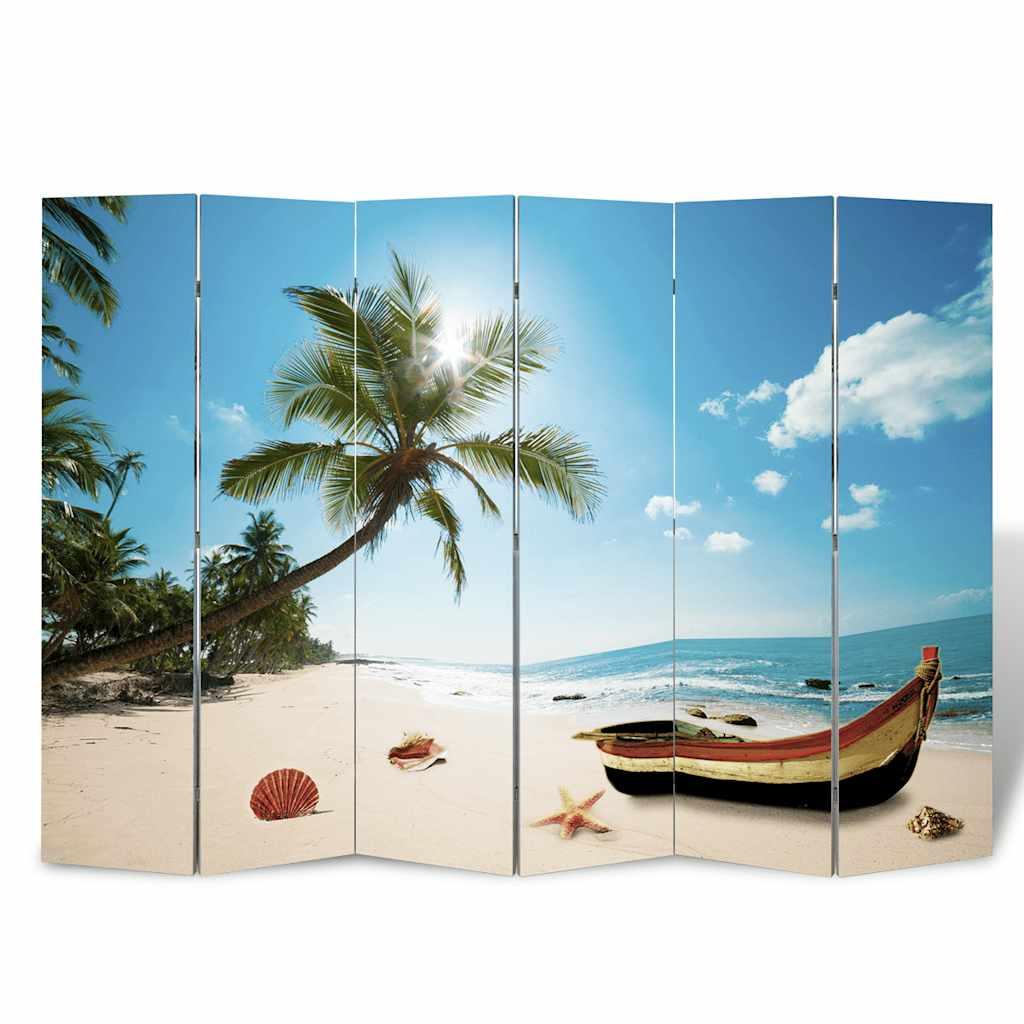 Biombo divisor plegable Playa 217x170 cm