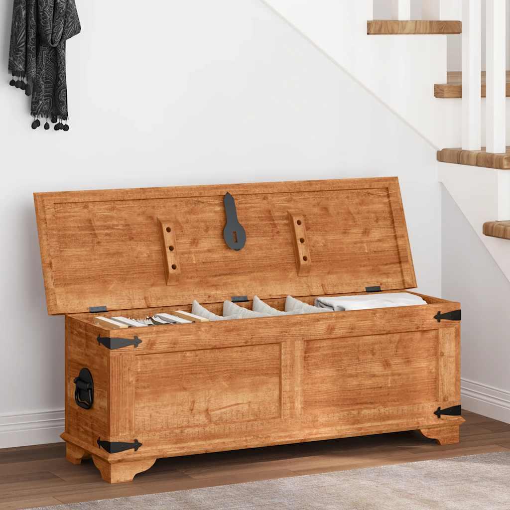 Cofre de almacenamiento de madera de mango rugosa