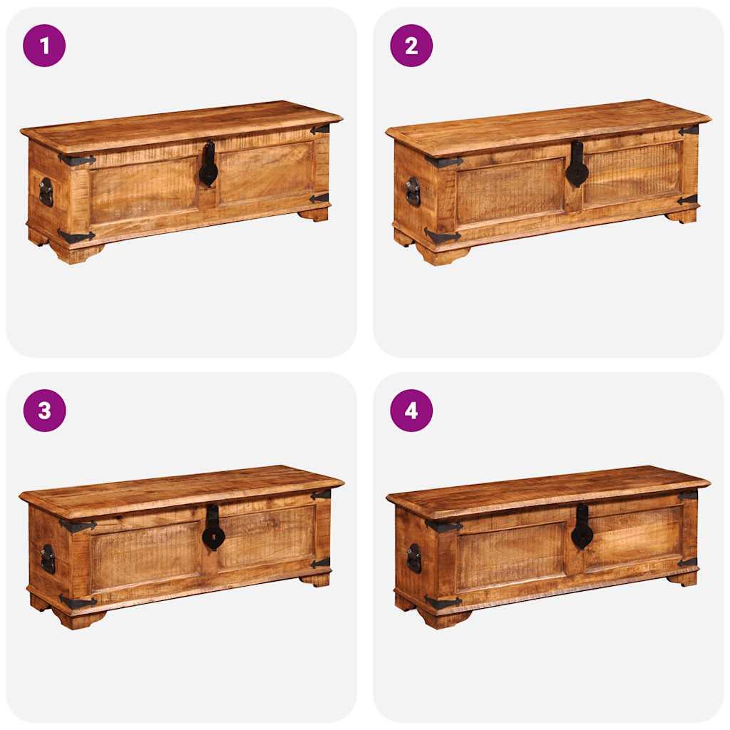 Cofre de almacenamiento de madera de mango rugosa