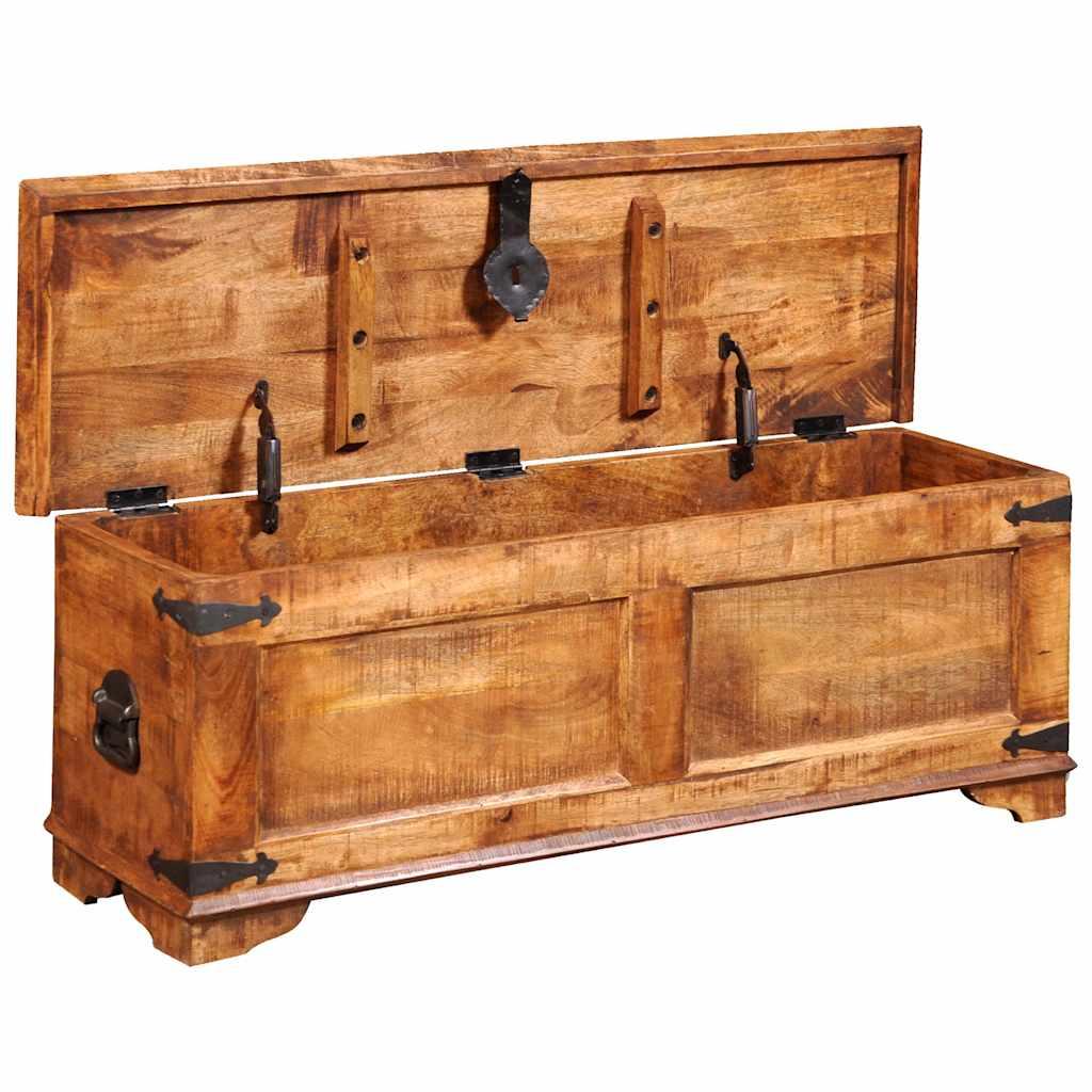 Cofre de almacenamiento de madera de mango rugosa
