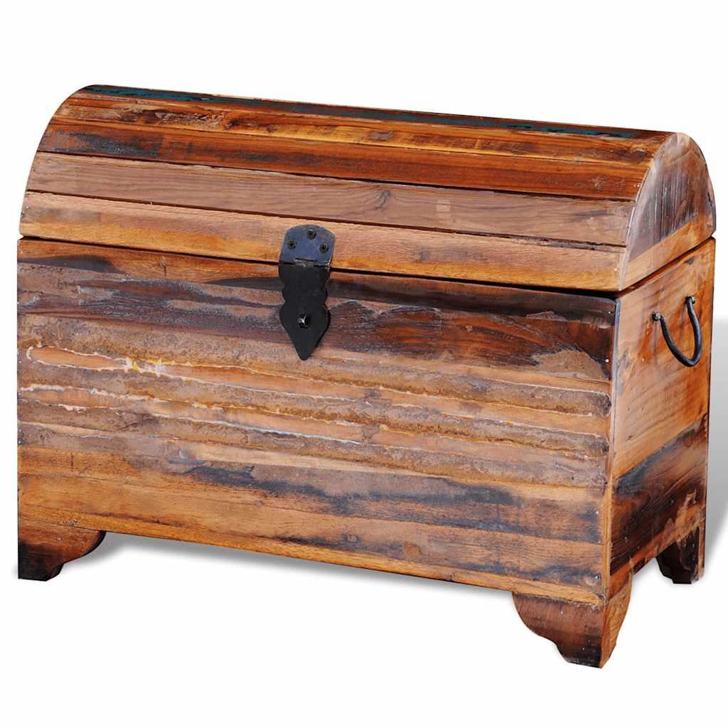 Cofre de almacenamiento de madera maciza reciclada