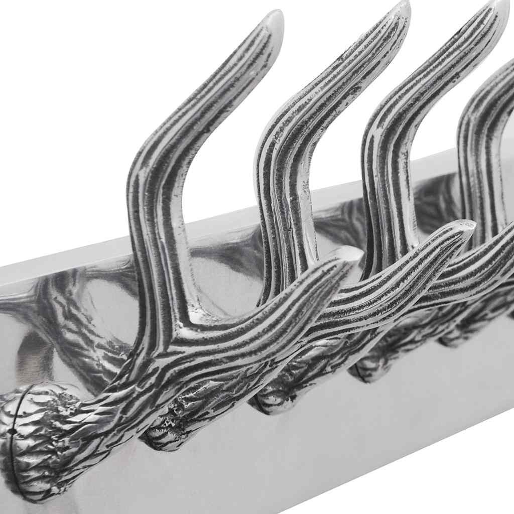 Colgador de aluminio con ganchos para ropa, abrigos (Plateado)