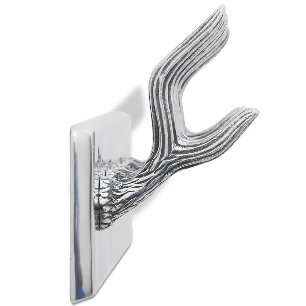 Colgador de aluminio con ganchos para ropa, abrigos (Plateado)