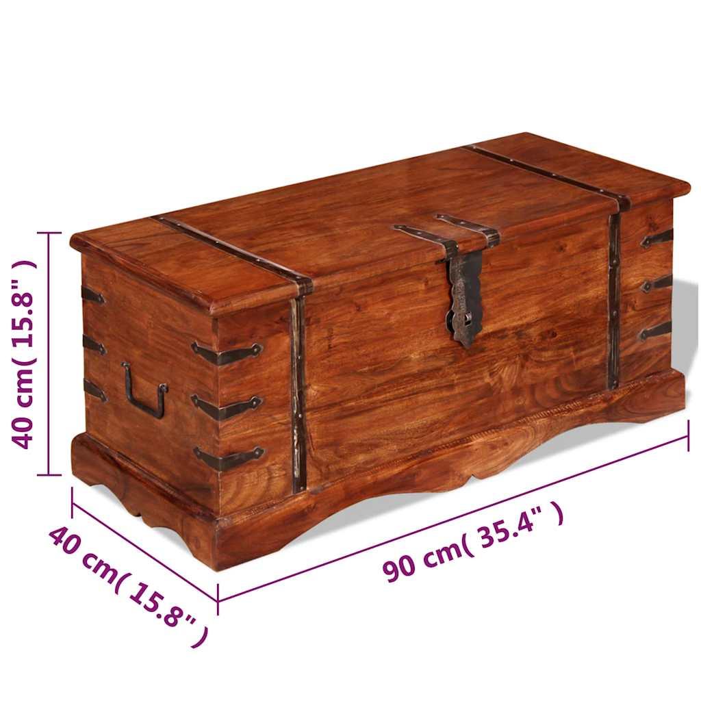 Cofre de almacenamiento de madera maciza