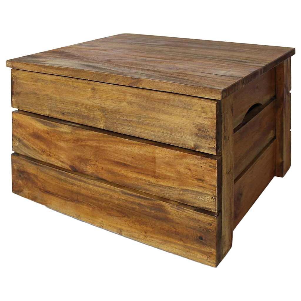 Juego de cajas de almacenaje 2 pzas madera maciza de caoba