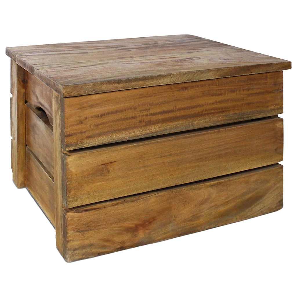 Juego de cajas de almacenaje 2 pzas madera maciza de caoba