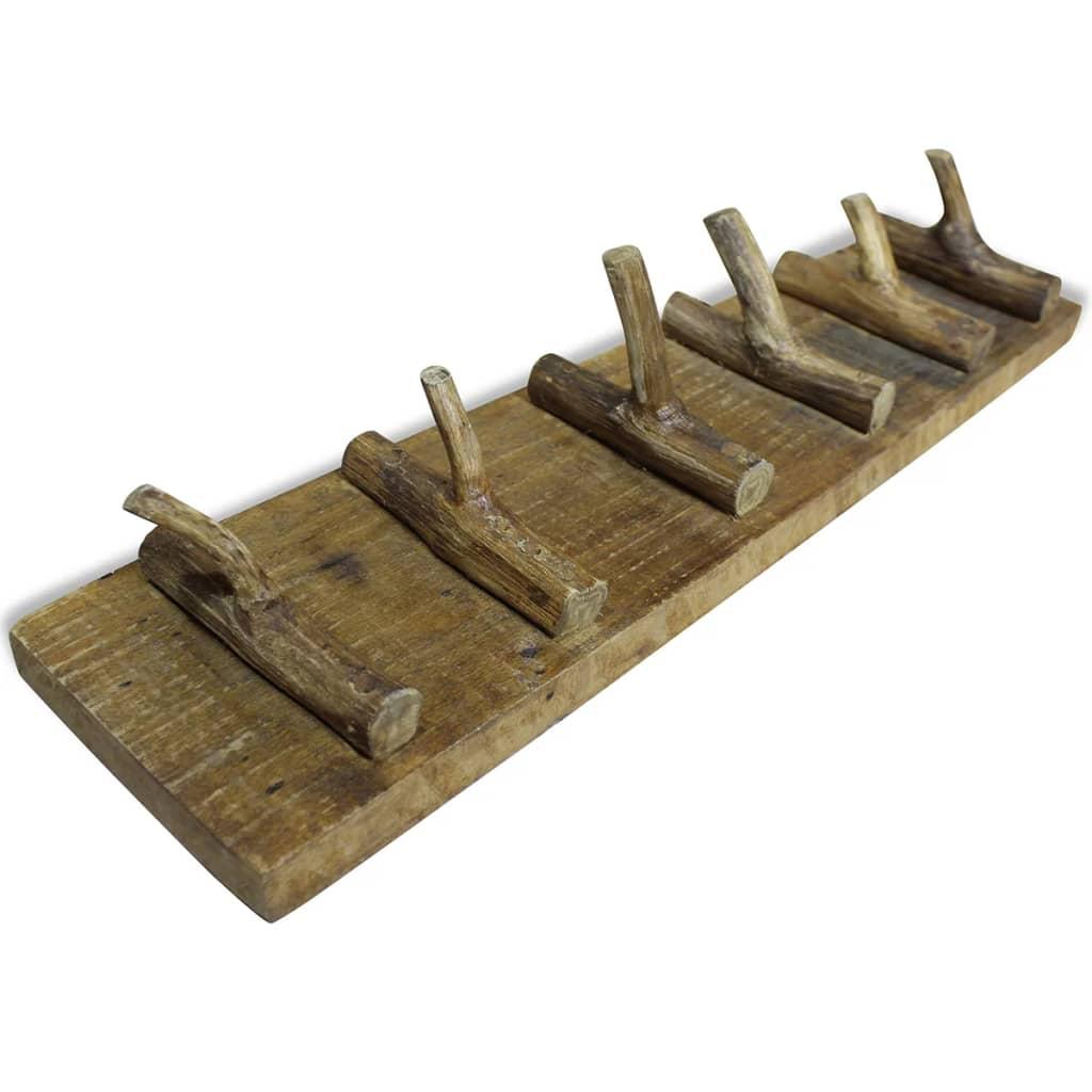 Perchero madera reciclada mixta 60x15 cm