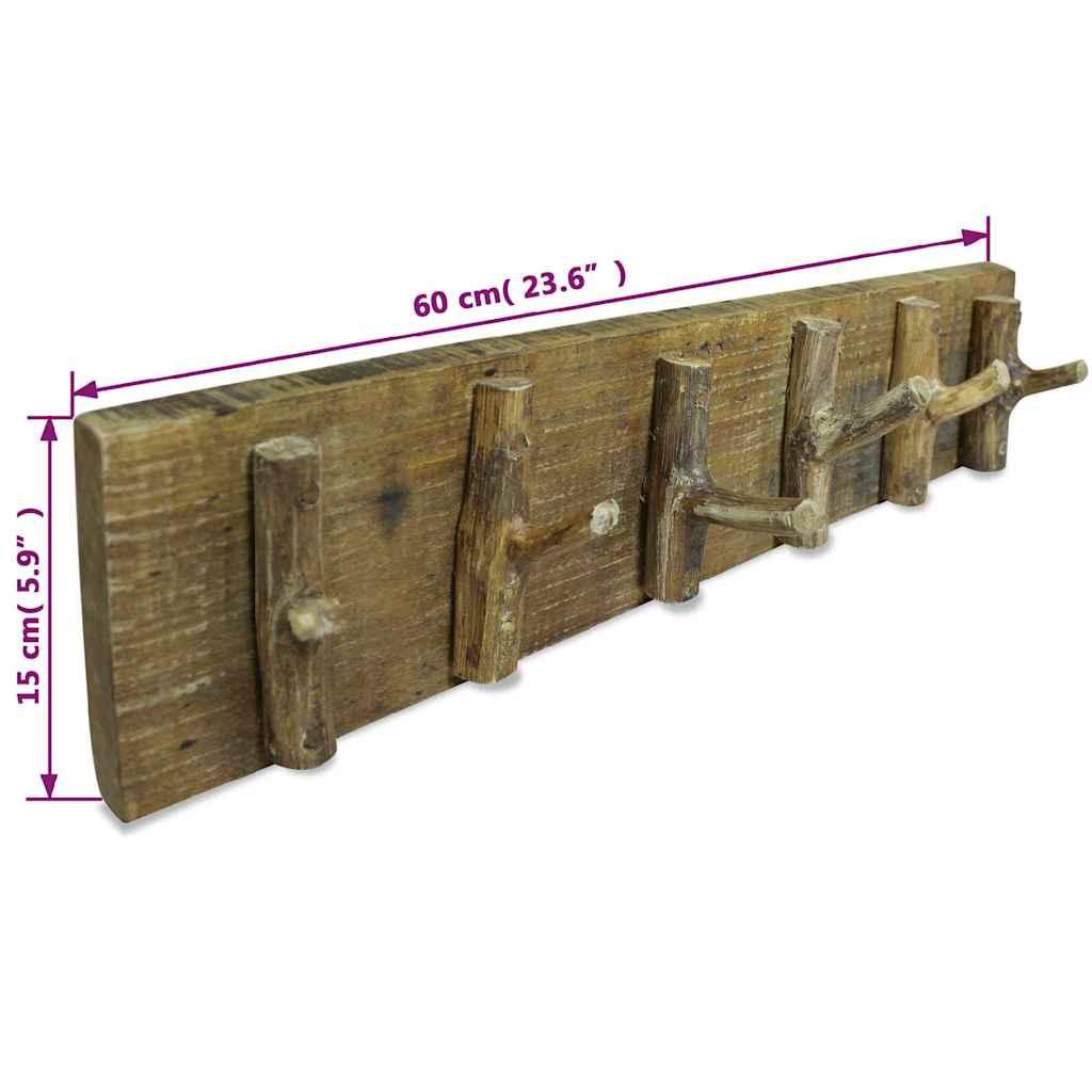 Perchero madera reciclada mixta 60x15 cm