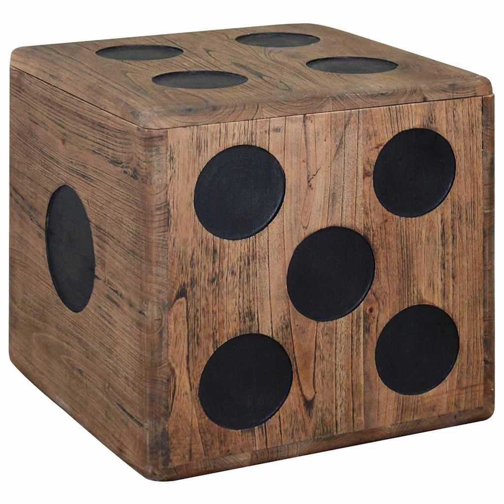 Caja de almacenamiento diseño de dado madera Mindi 40x40x40 cm