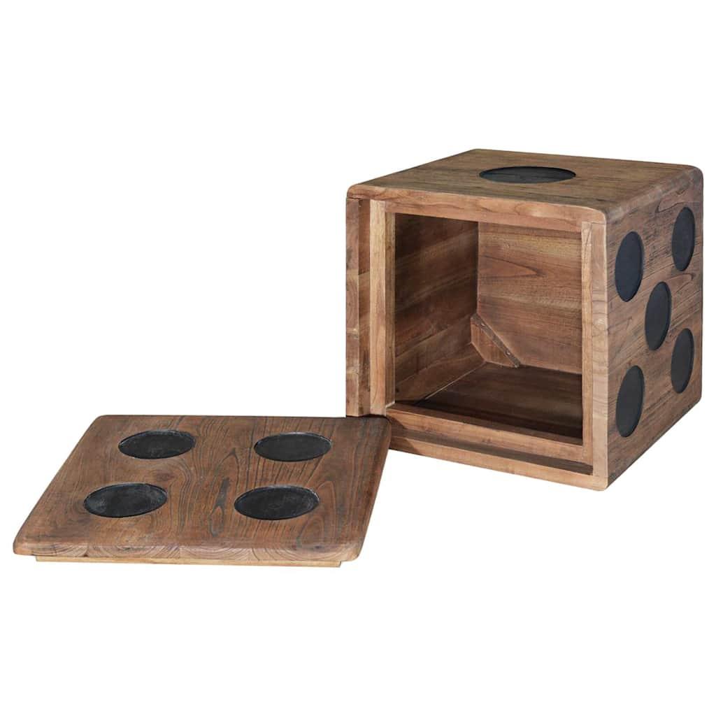 Caja de almacenamiento diseño de dado madera Mindi 40x40x40 cm