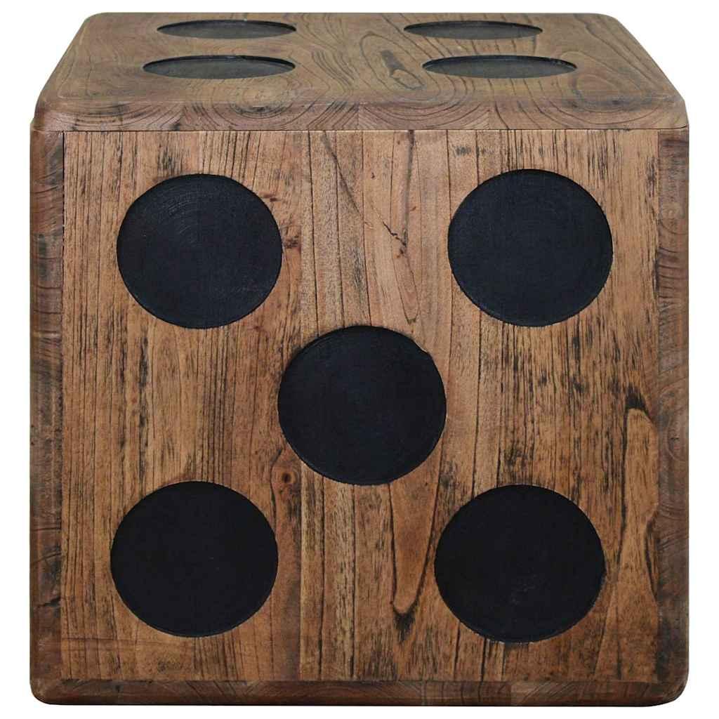 Caja de almacenamiento diseño de dado madera Mindi 40x40x40 cm