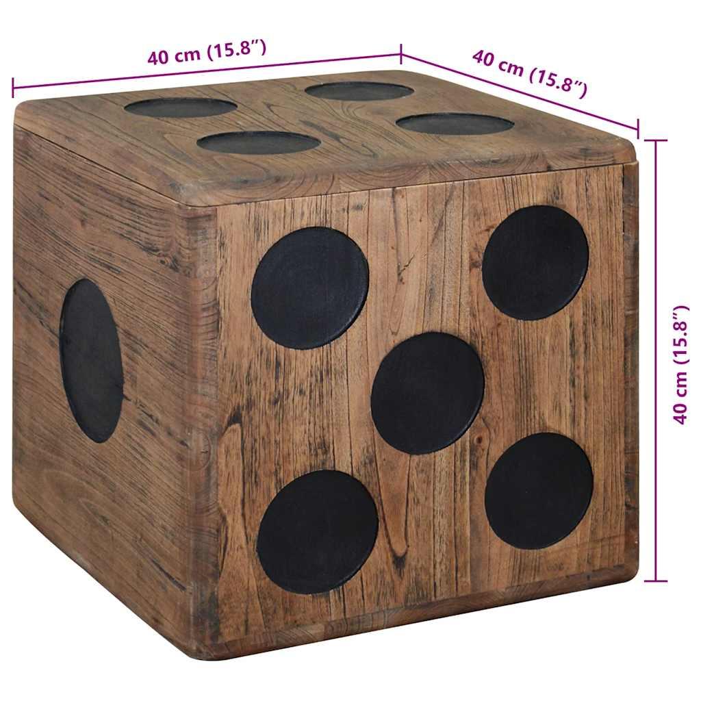 Caja de almacenamiento diseño de dado madera Mindi 40x40x40 cm