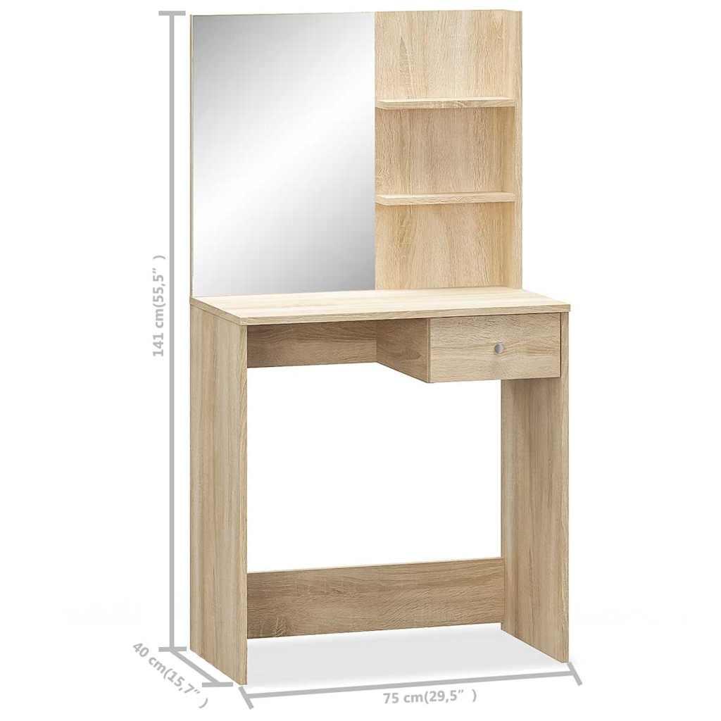 Tocador de madera de ingeniería 75x40x141 cm