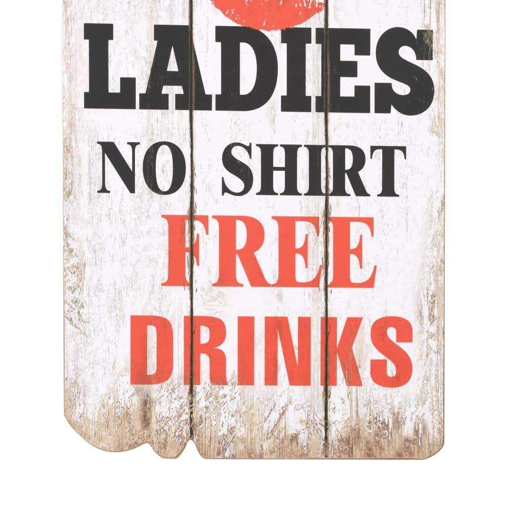 Perchero de pared MEN LADIES con 6 ganchos 120x40 cm