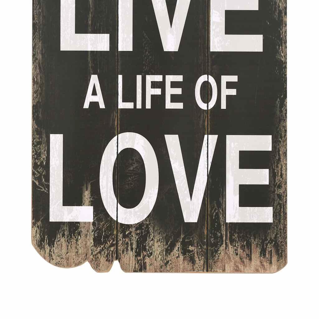 Perchero de pared LOVE LIFE con 6 ganchos 120x40 cm