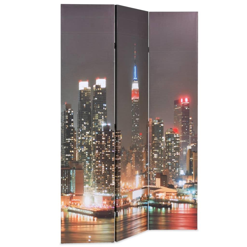 Biombo divisor plegable 120x170 cm Nueva York de noche