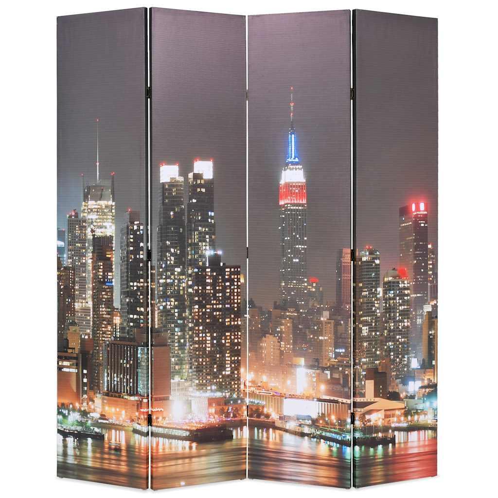 Biombo divisor plegable 120x170 cm Nueva York de noche