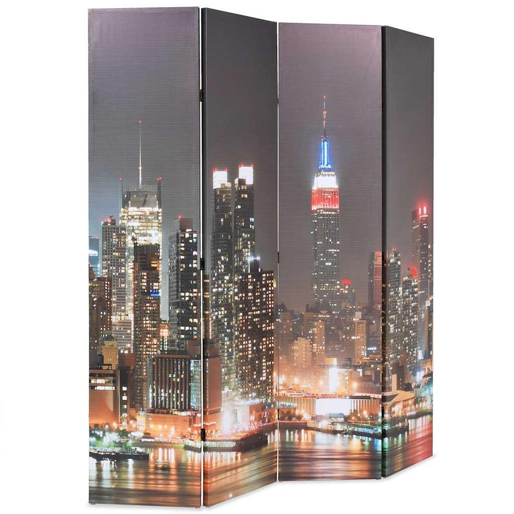 Biombo divisor plegable 120x170 cm Nueva York de noche