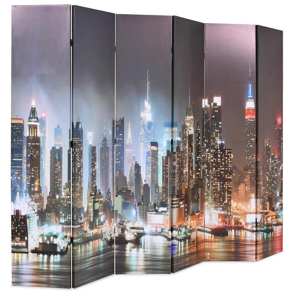 Biombo divisor plegable 120x170 cm Nueva York de noche