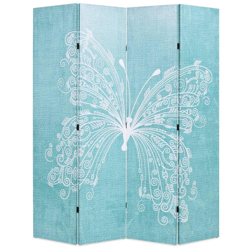 Biombo divisor plegable 120x170 cm mariposa azul