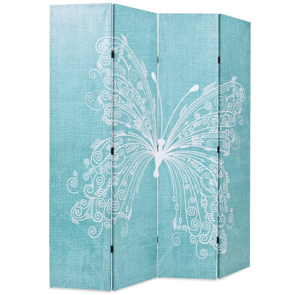 Biombo divisor plegable 120x170 cm mariposa azul