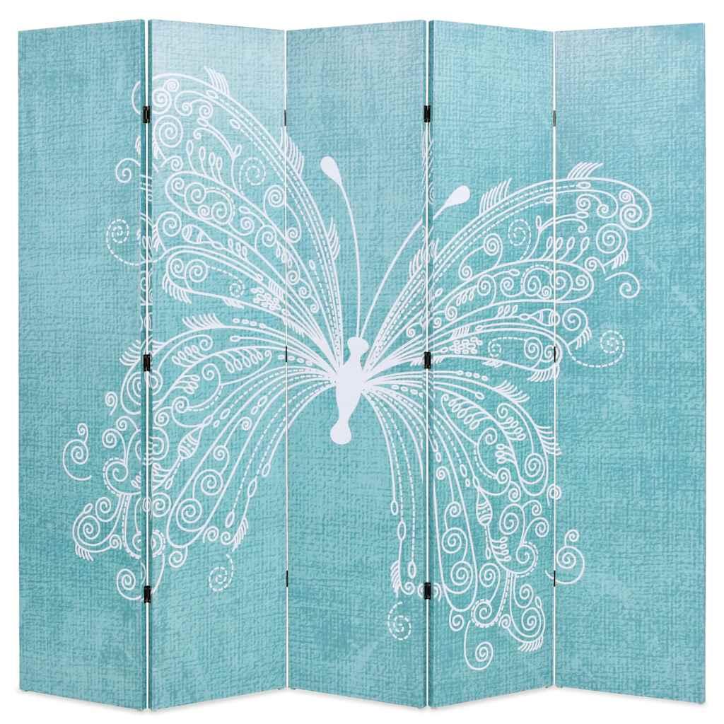 Biombo divisor plegable 120x170 cm mariposa azul